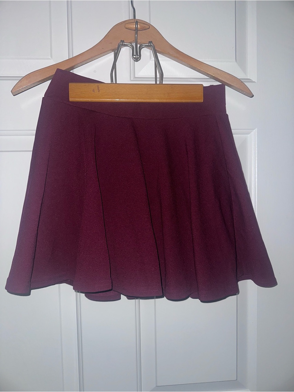 Flattering Burgundy Skater Skirt